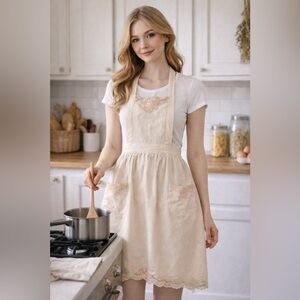 Cream Lace Apron Dress